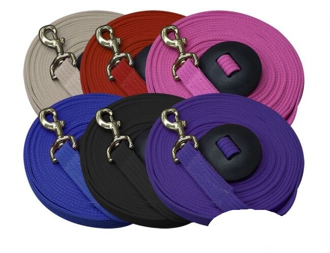 Showman 25′ Flat Cotton Web Lunge Line w/ Brass Snap