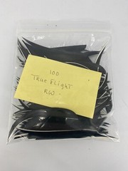 100 PACK TrueFlight 5″ Inch Archery Feathers Right Wing Parabolic Cut Black NEW