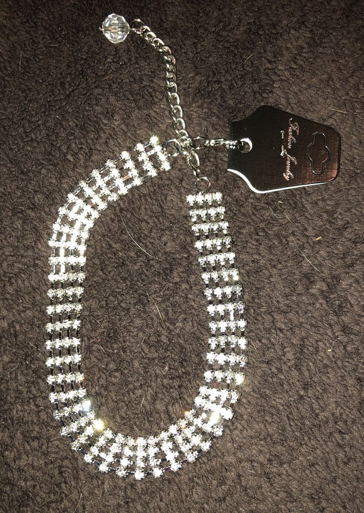 New Boot Chain Bracelet Rhinestone 4 Row Crystals – Adjustable