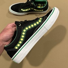 VANS x Shake Junt Pro Skateboarding Shoes Black/Green Yellow Dots US 9.5