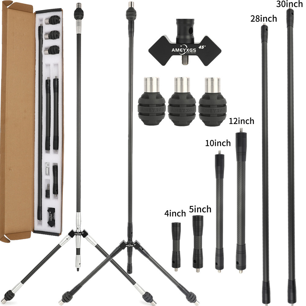 3K Carbon Balance Bar Stabilizer System 30″ 12″ 5″ Rod Damper Archery RecurveBow