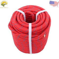1/2in × 125ft Double Braided Polyester Rope Breaking Strength 8400 Pounds Red