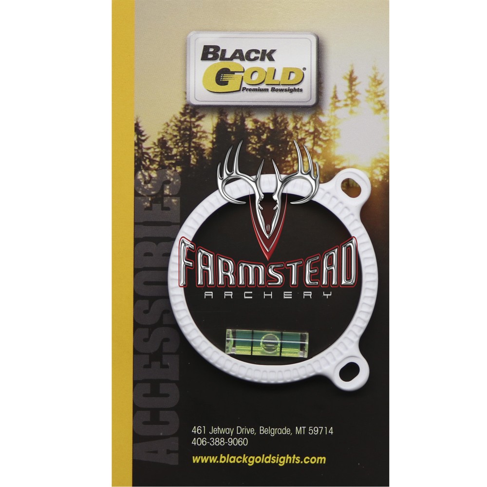 Black Gold Bowsights Sight Ring W/ Level 1 3/4″ White 16SRW #00708