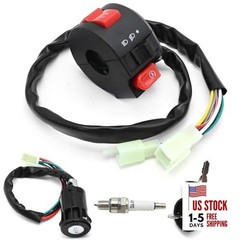 3 Function Left Starter Switch with 4 Wires Ignition Switch Key, Replacement