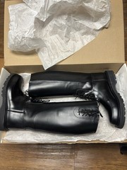 American boots mfg Men’s Leather Tall Riding Boots Size 10D Lace-Up Side Zipper