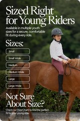 HORZE Amara Equestrian English Riding Unisex Kids Half Chaps – Synthetic Leat…