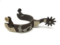 AJ Tack Men’s Antique Brown Team Roping Spur Set