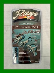 Rage Hypodermic Slipcam 100 grain 3 pack Broadheads 2 Steel Blade, Shock Collars