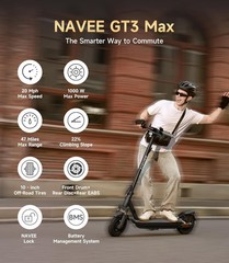NAVEE GT3Max Electric Scooter Adults Foldable E-Scooter With Suspension Compact