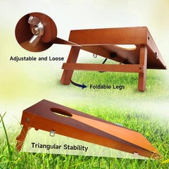 2’x1′ Portable Solid Wood Cornhole Set, Beanbag Toss Game Set for Indoor/Outdoor
