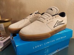 NEW Skate Lakai Shoes Cardiff – White/Gum Suede. US Men’s size 08. Originals.