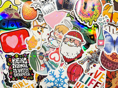 10-100 Random Holographic & Shiny Sticker Pack Rainbow Light Lot Set Bulk Group