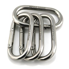 4 Pack 1/4″ 2.36″ Heavy Duty Carabiner Clip Spring Snap Hook Stainless Steel