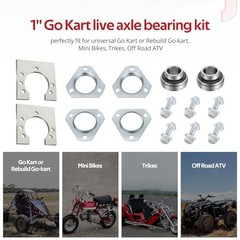 Rear Live Axle Bearing Kit 3-Hole for Go Karts Mini Bikes Trikes ATV Off-Road