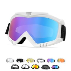 Yourkar Dirt Bike Goggles, Windproof ATV Off-Road Goggle, Wide White-colorful
