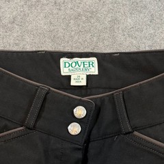 Dover Saddlery Black Wellesley Classic Piped Knee Patch Breech Women’s Size 26