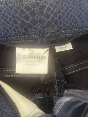 Romph Full Seat Breeches Equestrian Riding Pants Blue/Blk Animal Print Size 24R