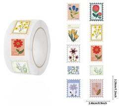 40Pcs Random Flower Stamp Cute Floral Label Stickers Gift Scrapbook Party Favor