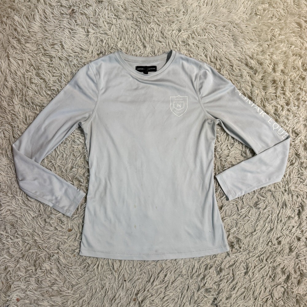 Women’s Medium Grey Asmar Equestrian Long Sleeve Horseback Riding Sunshirt