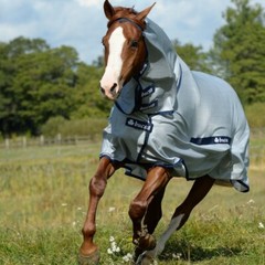 Bucas Buzz Off Fly Sheet-Full Neck-75″-Silver/Navy