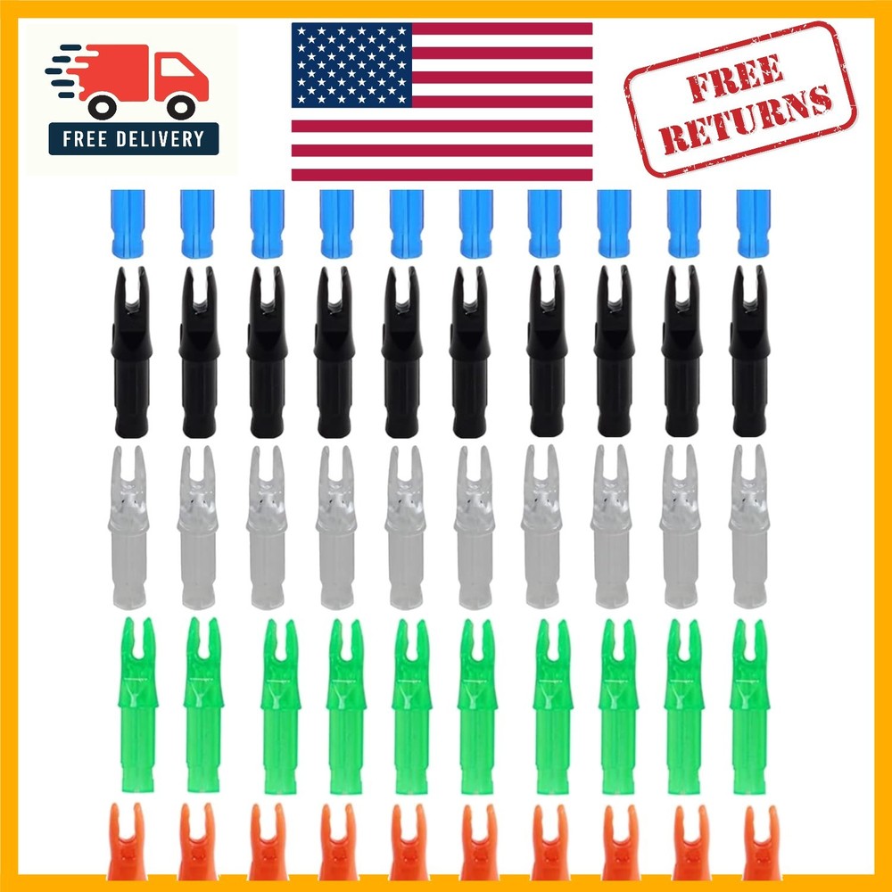 Eco-Friendly Multi-Color Archery Nocks – 50 Durable Inserts for All Seasons
