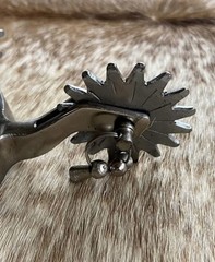 Adult Size Chrome Spurs with Jingle Bobs On Oversized Silver Rowels PAIR