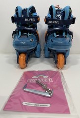 SULIFEEL Kids Adjustable Roller Skates LED Light Up Flash Wheels Size XS Dino