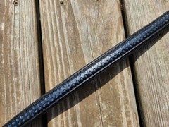 NEW High Quality Black Leather BLUE GLITTER Dressage Browband – F/S – 16.25″ L
