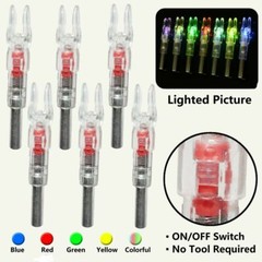 6/12Pc Automatic LED Shooting Archery Arrows Lighted Nocks 6.2mm Arrow Nock Tail