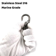 6Pcs 1/4″ Heavy Duty Locking Carabiner Clips Stainless Steel Outdoor Marine