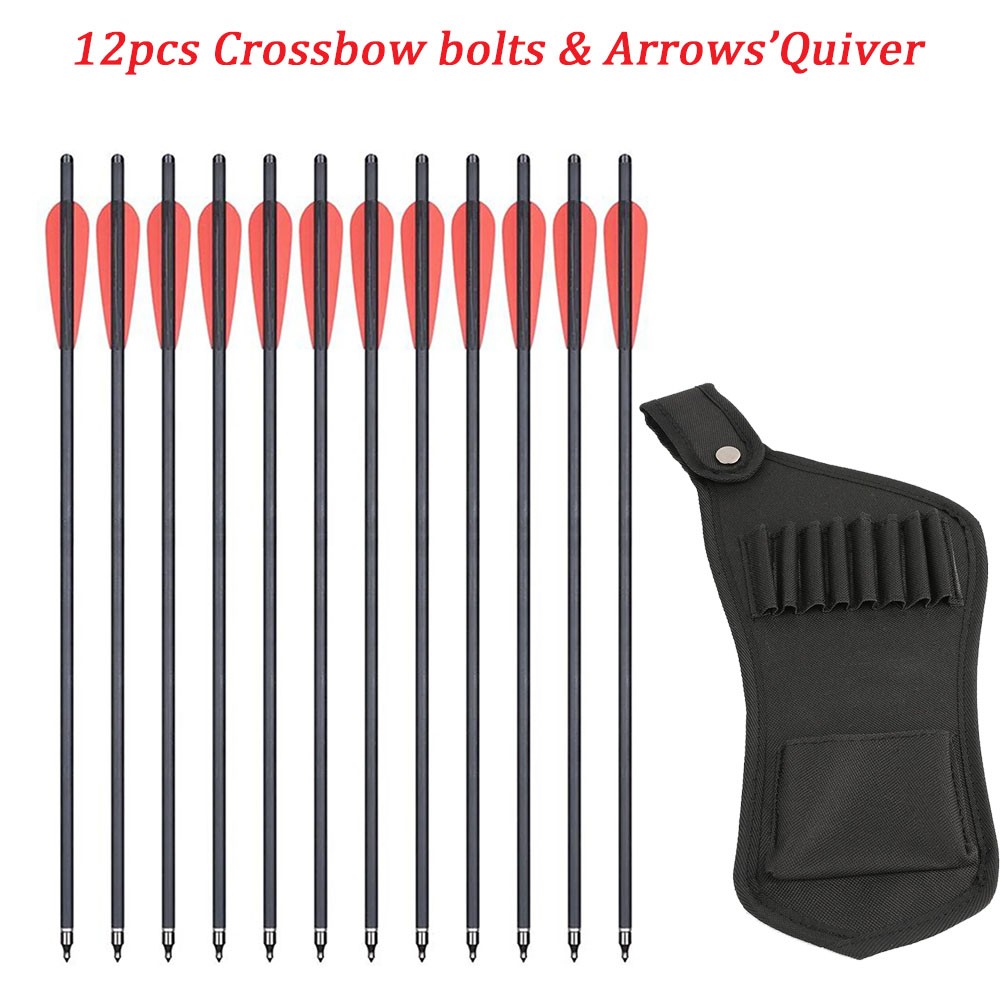 Hunting 20 in Crossbow Bolts Crossbow Arrows &/OR Arrows Quiver Bag Shooting