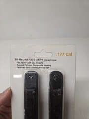 Sig Sauer P320 ASP Air Pistol .177 Cal Pellet 20-Round Magazine x2 – AMPC-177-20