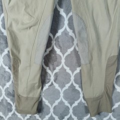 Dover Saddlery Riding Pants Women Size 34 Khaki Equestrian Breeches Stretch