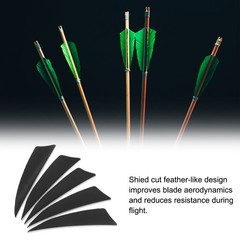Arrows Vanes 50 Pack 3 Inch Arrow Feather Right Wing Black for DIY