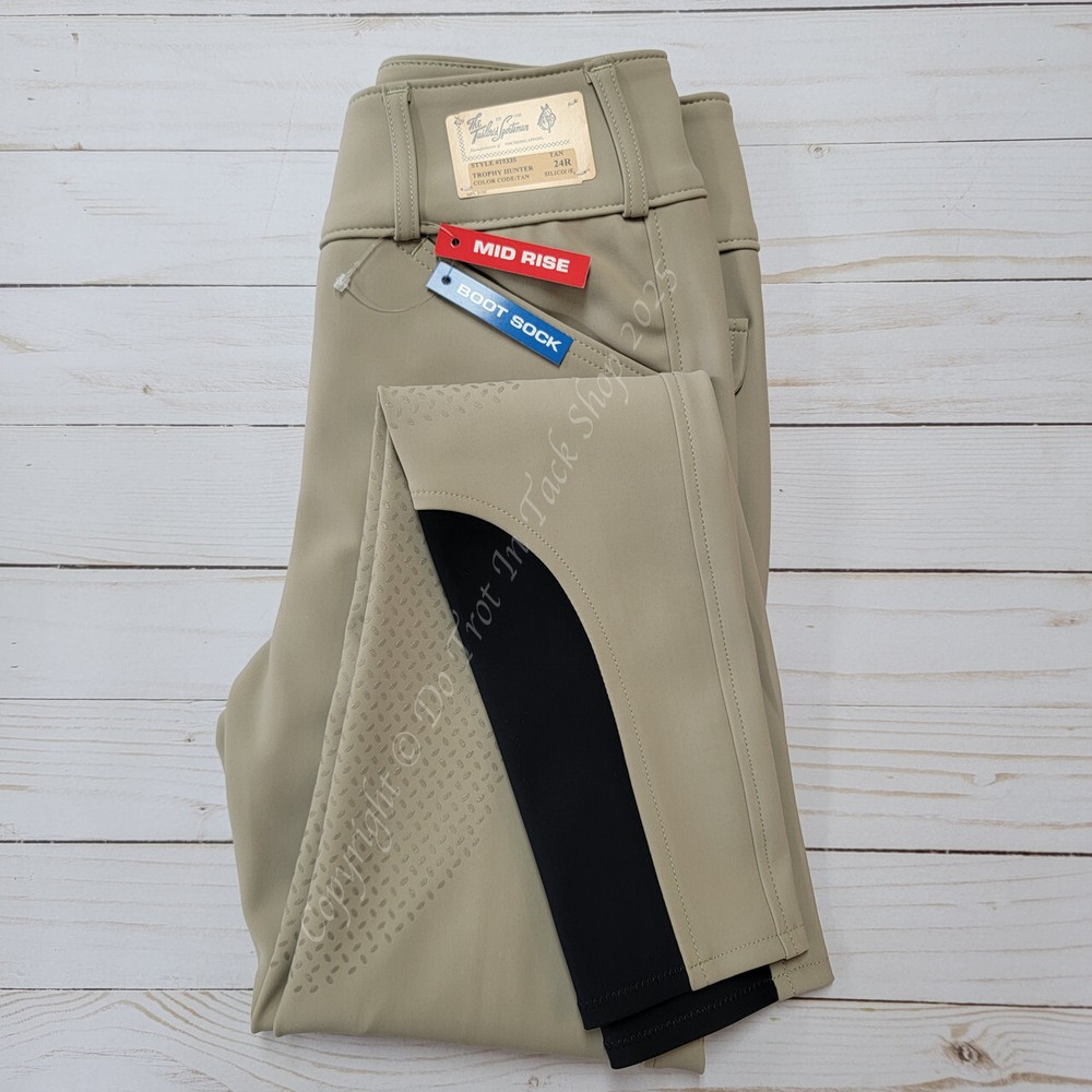 Tailored Sportsman Mid Weight Technical Breeches Silicone Patch – TAN