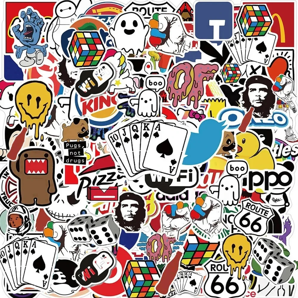 Brand Logo Stickers 50 Pack Sticker Decal Set Fashion Brand Aesthetic Waterproof
