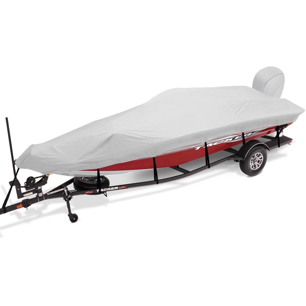 Trailerable Boat Cover 17-19ft with Outboard Motor Cover, 900D Mari… Fast Ship