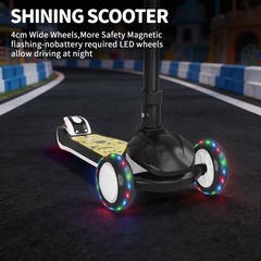Commugo Kids 3 Wheel Scooter for Ages 3-10 Year Girls/Boys Toddler Scooter Black