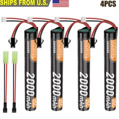 4pcs AIRSOFT BATTERY COMBAT 2S 7.4V 2000mAh 25C Dean Plug Round Softair AEG