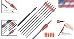 High-Performance Archery Arrows – 6/12PCS Carbon 30″ for Precision Shooting