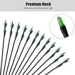 12Pcs 30″ Archery Carbon Arrows Turkey Feathers SP 500 for Recurve&Compound Bow