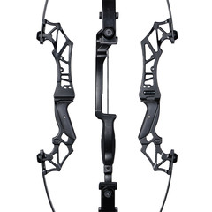 54» Takedown Recurve Bow RH & Fiberglass Arrows Archery Kit for Hunting Target