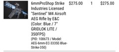 airsoft gun metal 6mmProShop Strike Industries Licensed «Sentinel» M4 Airsoft AE