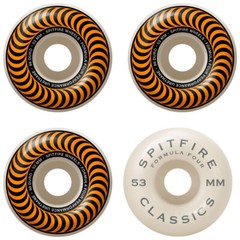 Spitfire Skateboard Wheels F4 Classics 99A Orange 53mm Bones Swiss Bearings