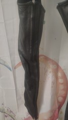 Mage Leather San Francisco Black Leather Half Chaps/Gaiters Zip Closure