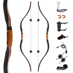 Deerseeker Archery 59″ Longbow Traditional Bow Set Ambidextrous Horsebow Hand…