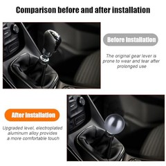 Car Round Ball Gear Shift Knob, Aluminum Alloy Vehicle Gear Shifter Knob with