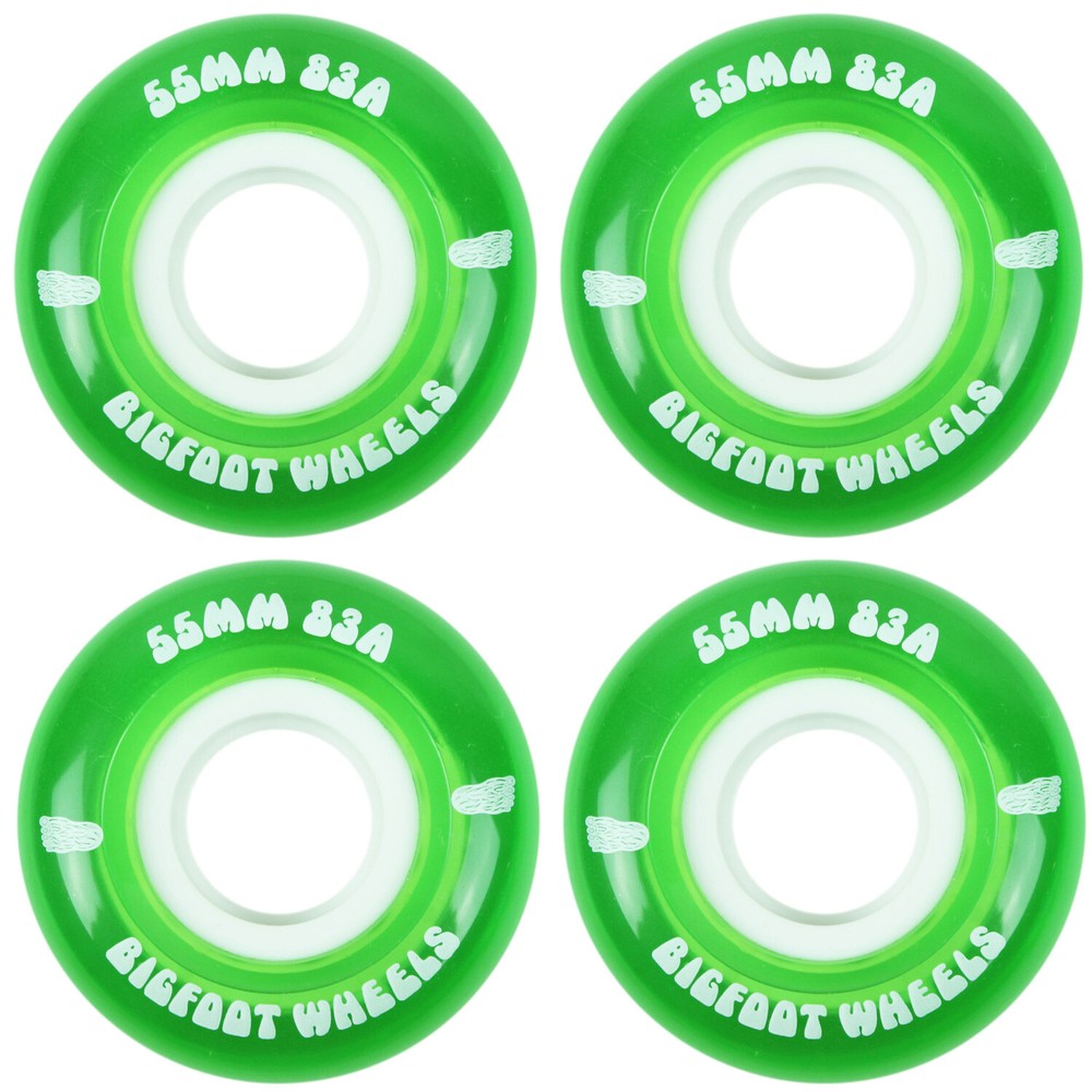 Bigfoot Skateboard Wheels 55mm 83A Soft Cruiser Filmer Wheels Green (Set of 4)