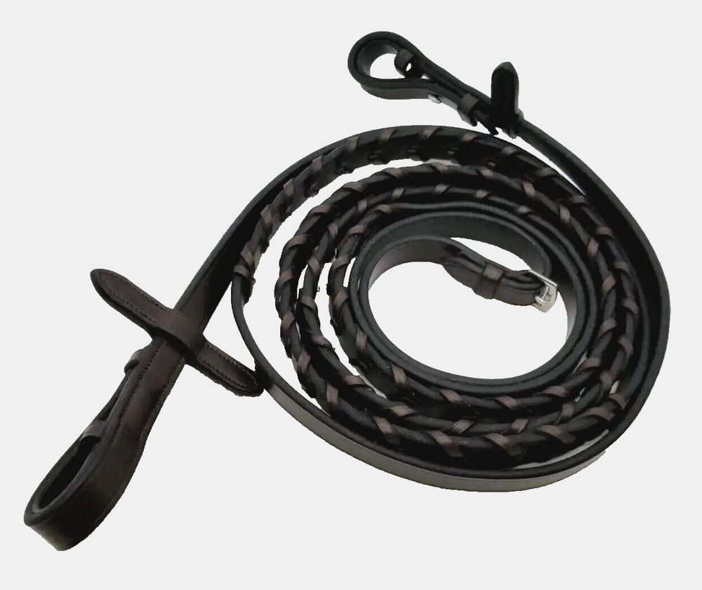 English Horse 54 in X 5/8 in Dark Brown Laced Leather Flat English Bridle Reins