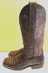 Horse Power by Anderson Bean Mens 8.5 D Crocodile Print Cowboy Boots HP1070